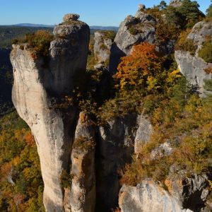 Rochers vers Roquesaltes au sud, Gorges de la Dourbie - Causse Noir, Aveyron 