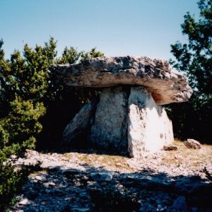 dolmen de Pinarède en 1995 - Causse du Larzac (Hérault)
