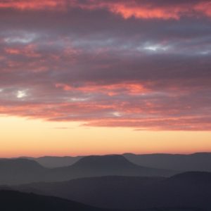 crépuscule, au-dessus de la vallée du Tarn