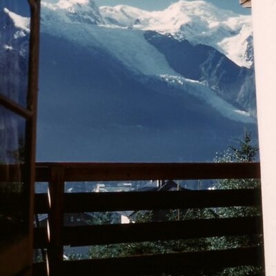 1961 ... vue face au chalet sur le Mt Blanc, le matin